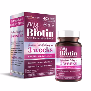 Purity Products MyBiotin™ Vegetarian Capsules, 10,000 Mcg Biotin, 30 Count per Pack