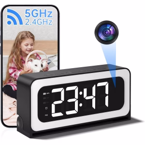 Smart Clock Camera, 5G&2.4G WiFi Security Cameras Wireless Indoor, 2K Cameras for Home Security