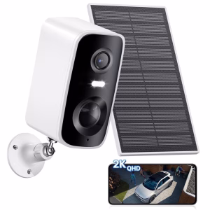 Solar Security Camera Wireless Outdoor - HD 2K Battery Powered Cameras for Home Security Outside