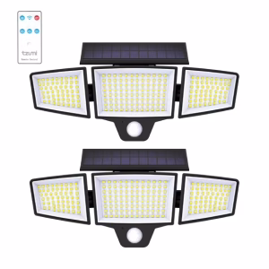 Tzumi Solar Lights Motion Sensor Outdoor Flood Lights with Wireless Remote