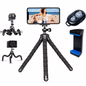 Acuvar Flexible Phone Tripod for iPhone and Android with Wireless Remote